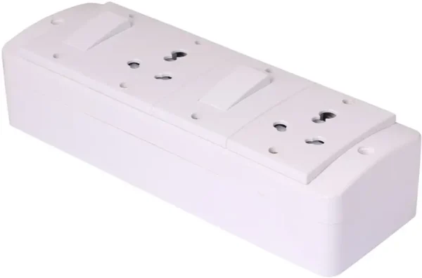 Switch Board power Fitted with 2 Anchor Sockets (15 Amp) And 2 Anchor Switches With Chord 15 Amp (White) - Image 3