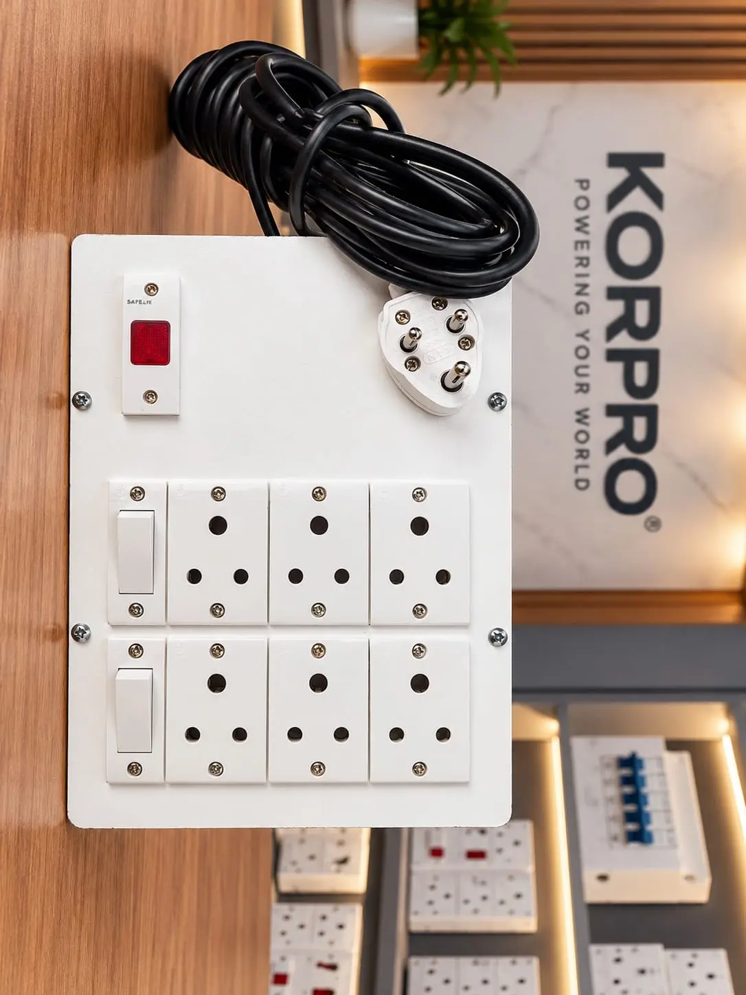 6 Socket Wooden Board Extension