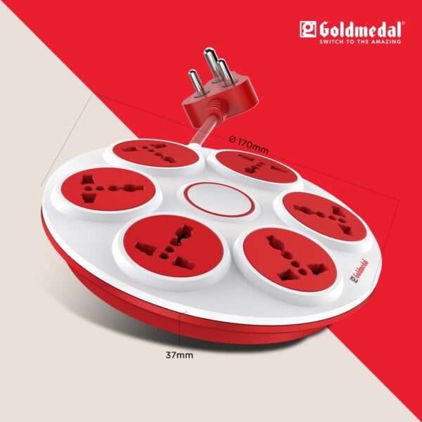 6 Sockets Protector Master Switch with Led Light 2 Meter Cable - Image 6