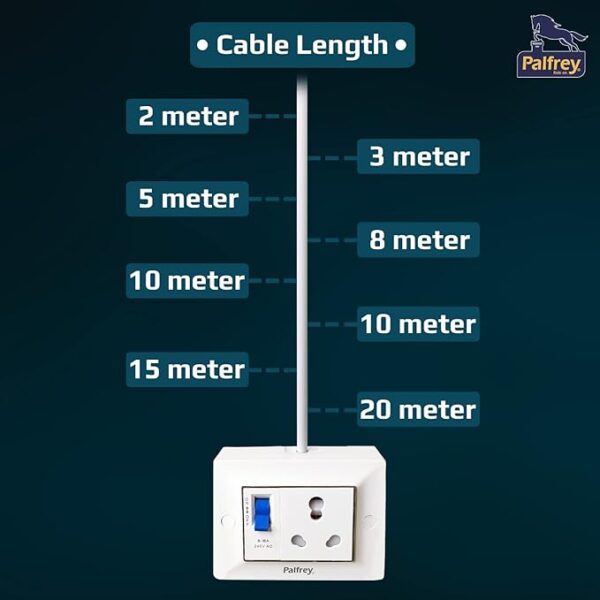Single 16A Socket with Safety Shutter & 16A MCB Switch | 16A 3 Pin Plug with Indicator | 2.5 sqmm 3 core Cable Heavy Wire - Image 5