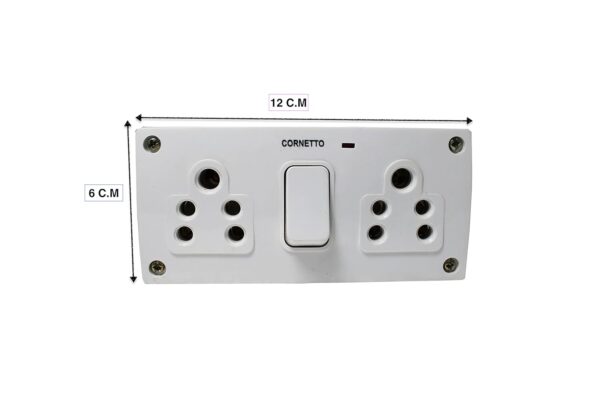 6 Amp Extension Board with Switch & LED Indicator | 2 Indian Sockets | 3 Meter Heavy Duty Copper Wire | 6A Plug Top | 3 Core 1.5mm Cable - Image 6