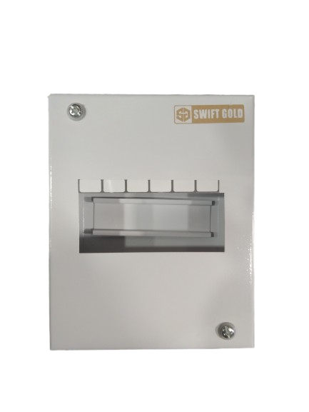 6 Way MCB Box Mild Steel Metal Heavy Duty White with 35mm Gitti | Distribution Board Enclosure