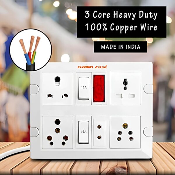 4 Indian Universal Sockets Surge Protectors Long Cords - Image 6