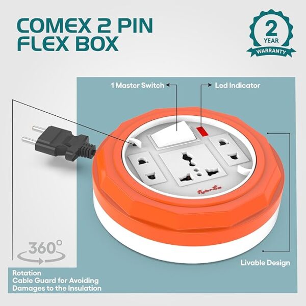 2 Pin Extension Cord 10 Meter Heavy Duty Cable Surge Protection - Image 4