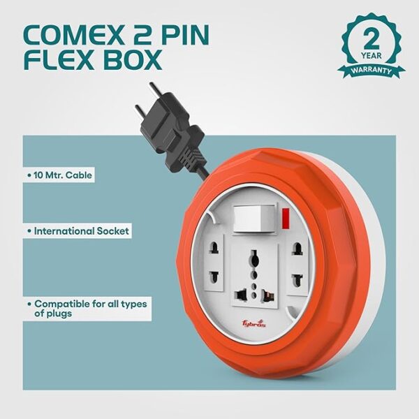 2 Pin Extension Cord 10 Meter Heavy Duty Cable Surge Protection - Image 2