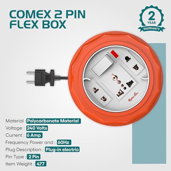 2 Pin Extension Cord 10 Meter Heavy Duty Cable Surge Protection - Image 5