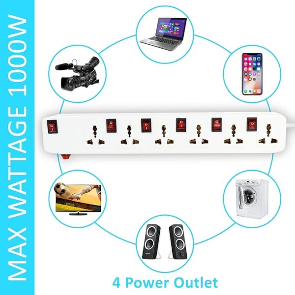 Extension Board 10 Meter Cord Junction Box 6 Socket 6 Switch - Image 3