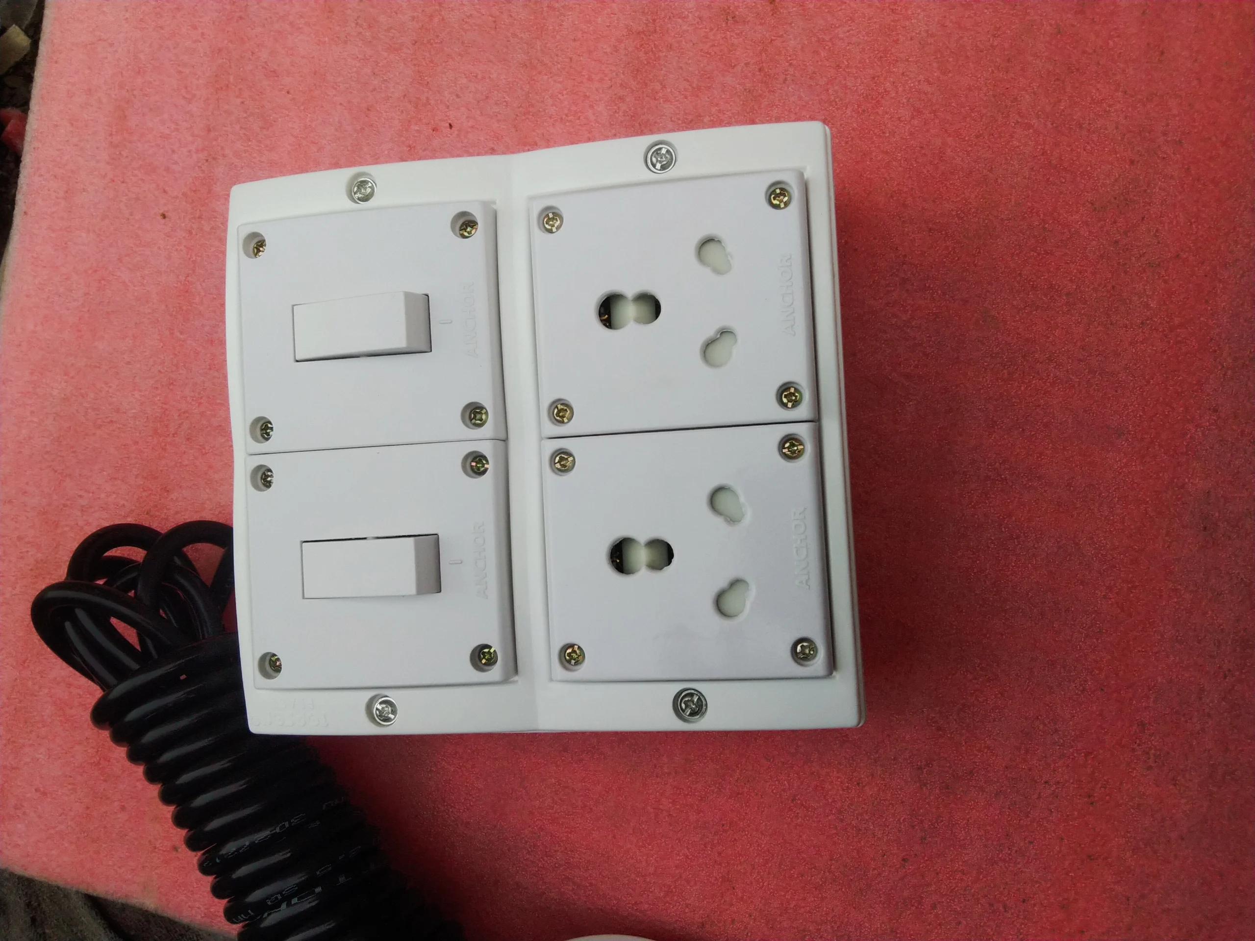 Anchor 16A Extension Board with 2 Sockets, 2 Switches, 16A 3-Pin Top & 2.5mm Heavy-Duty Cable 3