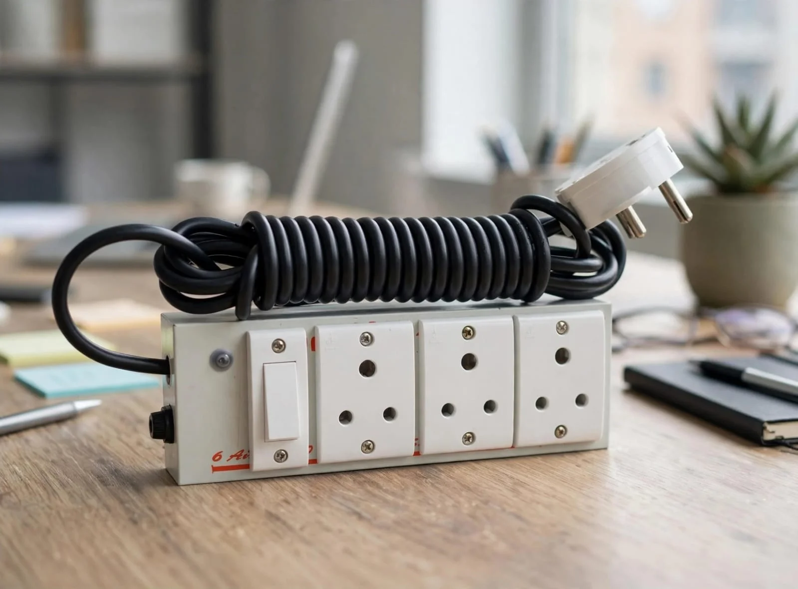 3 Socket Metal Extension Board with Switch and LED Indicator