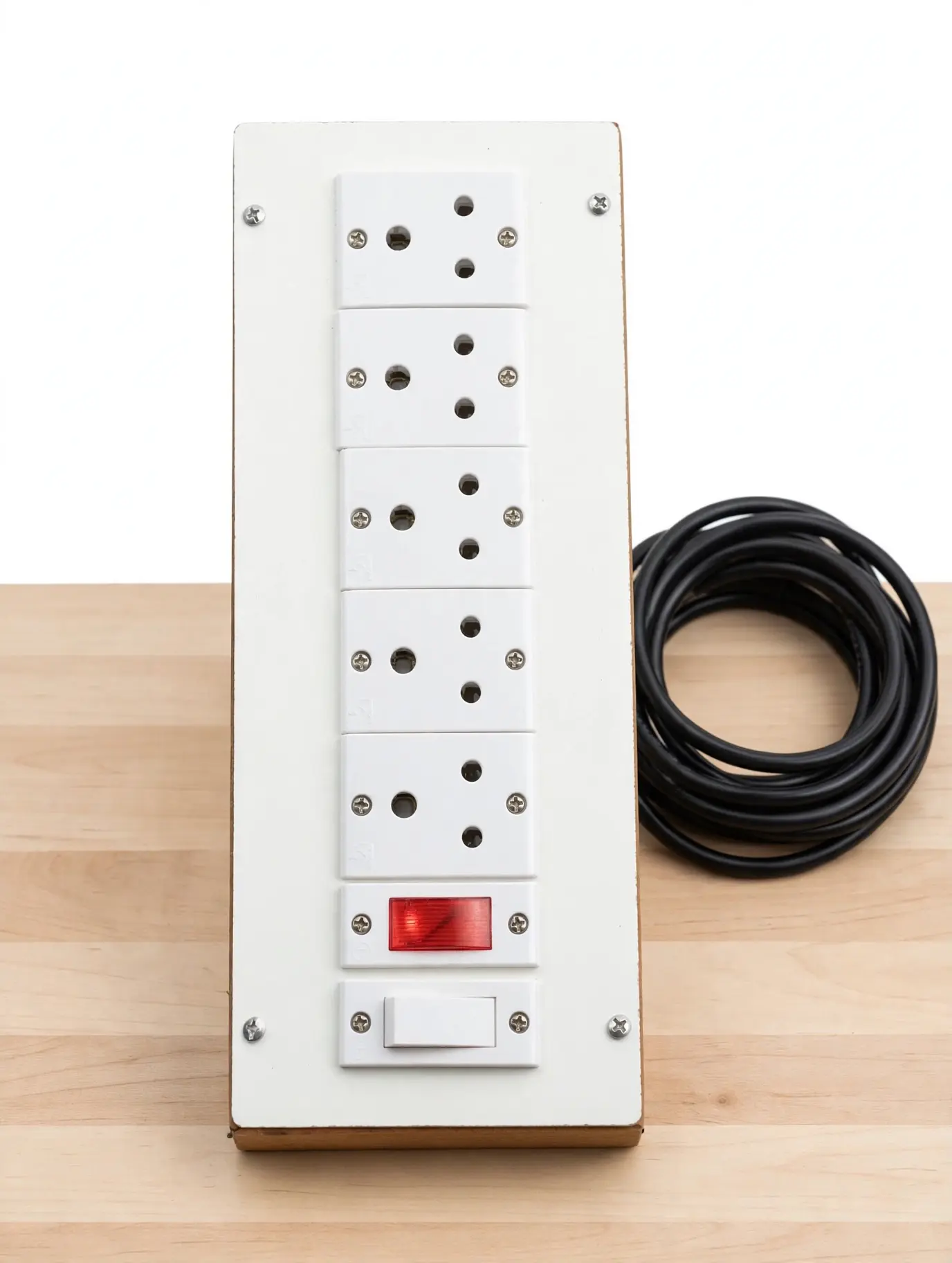 Electrical Extension Box Wooden A5 Socket 1 Switch Indicator Heavy Duty Cable