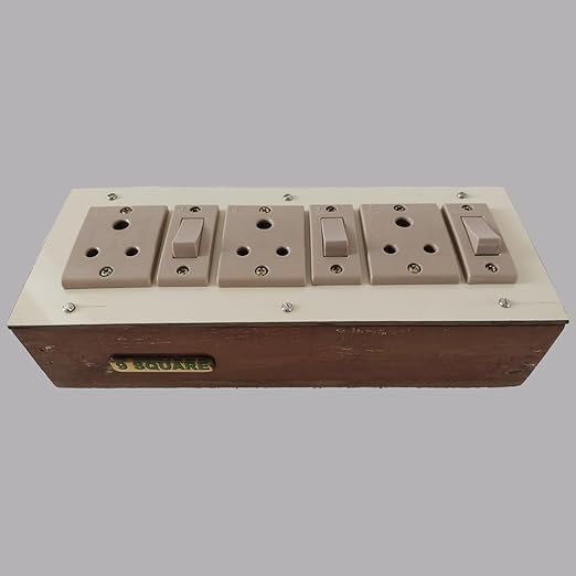 Wooden Extension Board Anchor with 3 Switch & 3 Sockets - Image 2
