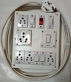 Wooden Extension Board with 5 Anchor Sockets, 4 Switches, Heavy Duty Copper Wire and 3 Pin Plug