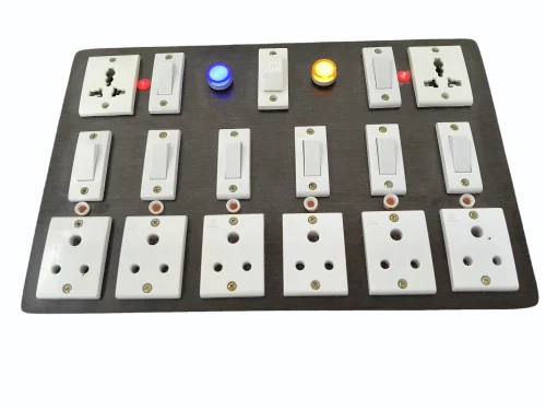 Wooden Extension Board with 8 Sockets, 8 Switches, 2 LED Indicators & 2 Power Indicator Lights | Heavy-Duty Power Distribution Board